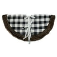 thumbnail image 5 of Northlight 48" Black and White Buffalo Plaid Christmas Tree Skirt with Burlap Snowflake, 5 of 5