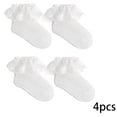thumbnail image 2 of LYMAYTER 4 Pack Kids Girls Socks Toddler Ruffle Soft Eyelet Mesh Dress for Princess Socks 0-8Y, 2 of 7