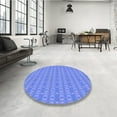 thumbnail image 4 of Ahgly Company Machine Washable Indoor Round Transitional Sky Blue Area Rugs, 5' Round, 4 of 7