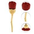 thumbnail image 3 of Unique Bargains 1 Pc Flower Shape Powder Brush for Business Travel Gold Tone Red Artificial Fiber Wool Plastic, 3 of 5