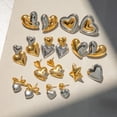 thumbnail image 3 of PISONIC Chunky Statement Earrings for Women Gold and Silver Two Tone Mixed Metal Earrings Trendy Bold Vintage Jewelry Drop Dangle Earring Real Gold Plated Non Tarnish Hypoallergenic, 3 of 12