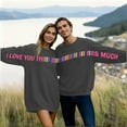 thumbnail image 3 of STETMN Valentine's Day Loose Sweatshirt for Women I Love You This Much Print Top Casual Crewneck T-Shirt, 3 of 8