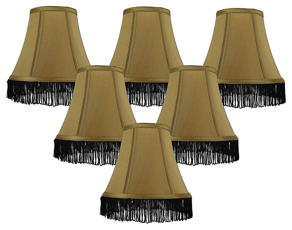 Ethan Allen Black Leather Silk Lined Chandelier Clip-On Lamp Shade NEW
