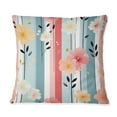 thumbnail image 3 of Designart "Retro Patterns of Pastel Stripes and Flowers" Striped Printed Throw Pillow, 3 of 5