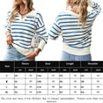 thumbnail image 2 of Suéter Tejido Jerseys de punto para mujer, blusa de punto informal de manga larga, suéter sencillo con cuello en V Ygjytge L Azul para Mujer, 2 of 8
