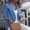 *Blue, variant on ClodeEU Women's Notch Lapel Cropped Blazer,Trendy Button Front Slim Fit Coat Purple,Womens Plus XXXXXL