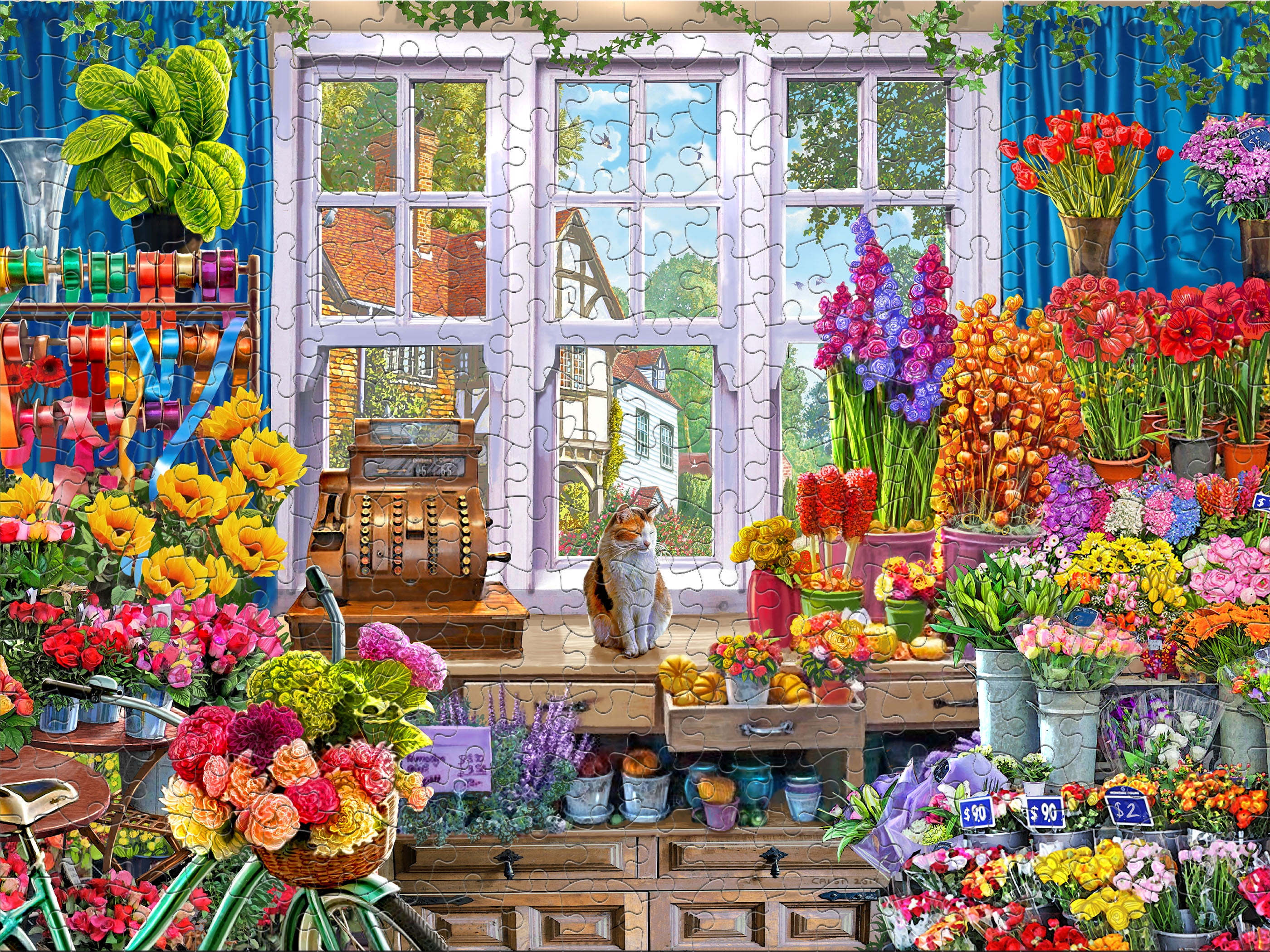Ceaco 300 Piece Flower Shoppe (Steve Crisp) Interlocking Jigsaw Puzzle