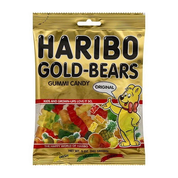 Haribo Gold Bears Gummi Candy Original, 5 Oz, 3 Pack