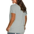 thumbnail image 2 of CHGBMOK Womens T Shirt Summer Tops Short Sleeve Crew Neck Tee Tops Plus Size, 2 of 5