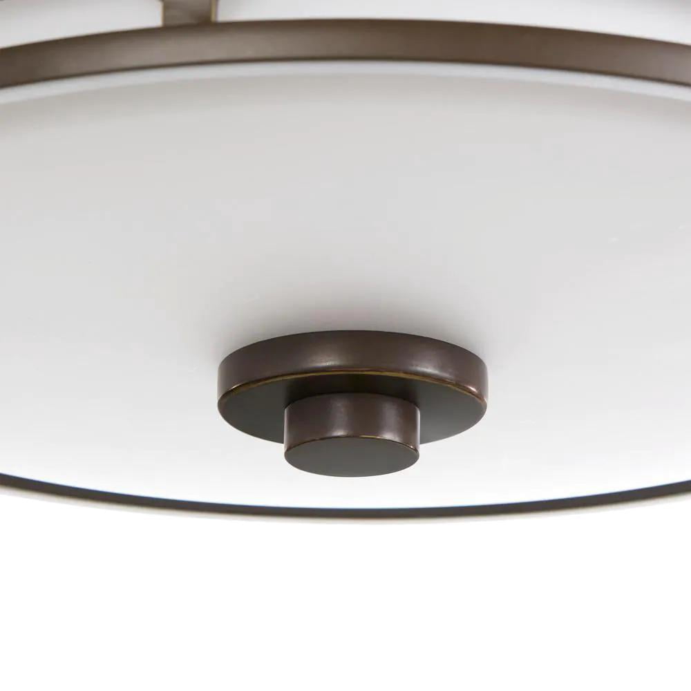 Hampton Bay Portland Court 14 in. 1-Light Oil Rubbed Bronze with Gold Highlights LED Flush Mount