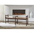 thumbnail image 1 of Isle of Man 60-inch Mahogany & Rush Accent Bench, Bobbin-Turned, 1 of 10