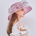 thumbnail image 5 of Derby Hat for Women 2023, Organza Tea Party Fascinator Hats Fashionable Church Hats Brides Beach Sun Hat, 5 of 8