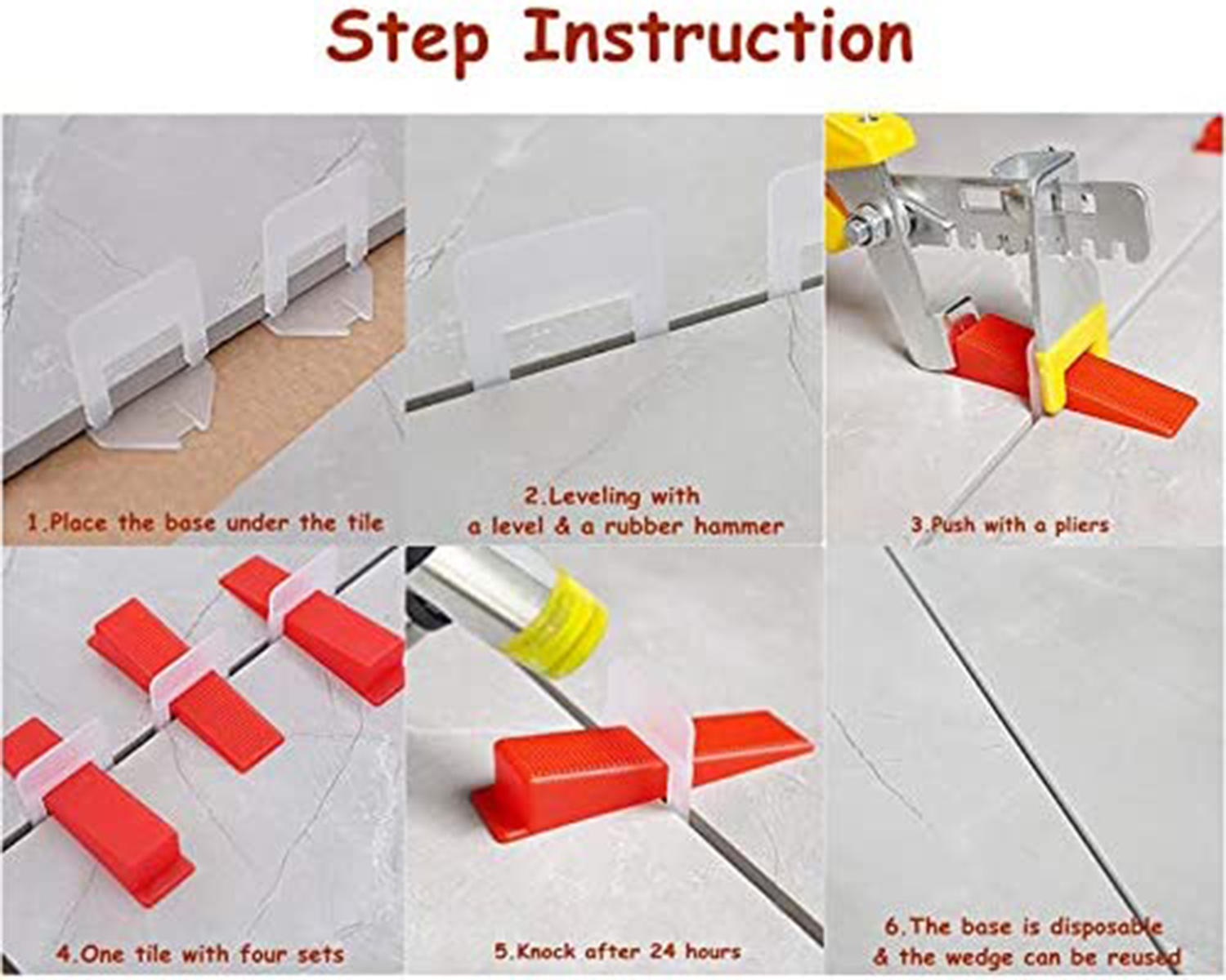 Tile Leveling System Kit – 200 Clips (1.5mm) + 100 Reusable Wedges + 2 Pliers, For Wall & Floor Tile Installation