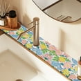 thumbnail image 2 of Yayeee Faucet Mat for Kitchen Sink 30" Diatomite Long Splash Guard Pad, Blue Floral Wave, 2 of 7