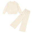 thumbnail image 7 of Letdown Two Piece Sets for Women Long Sleeve Sweatshirts Top Casual Matching Sets Loungewear Fall Clothes Travel Outfits Fashion (Beige, L), 7 of 7