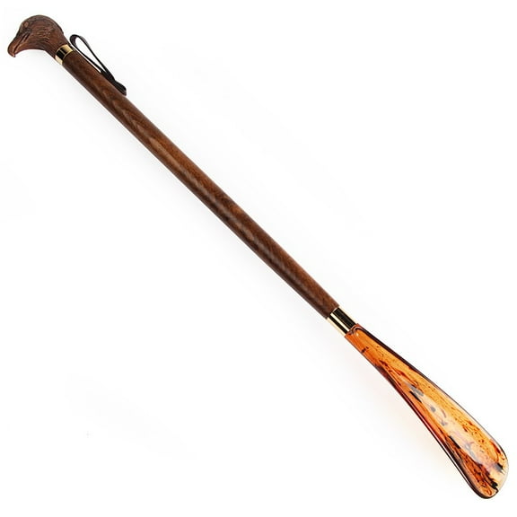 FootFitter Wooden-style Long-handled Shoe Horn, Wood, Eagle, 21"