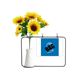 thumbnail image 1 of Tarjeta de bendición de jarrón de girasol artificial, 1 of 3