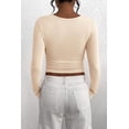 thumbnail image 2 of Remera Mujer PRETTYGARDEN Otoño 2025 Manga Larga Henley XXL Beige, 2 of 8