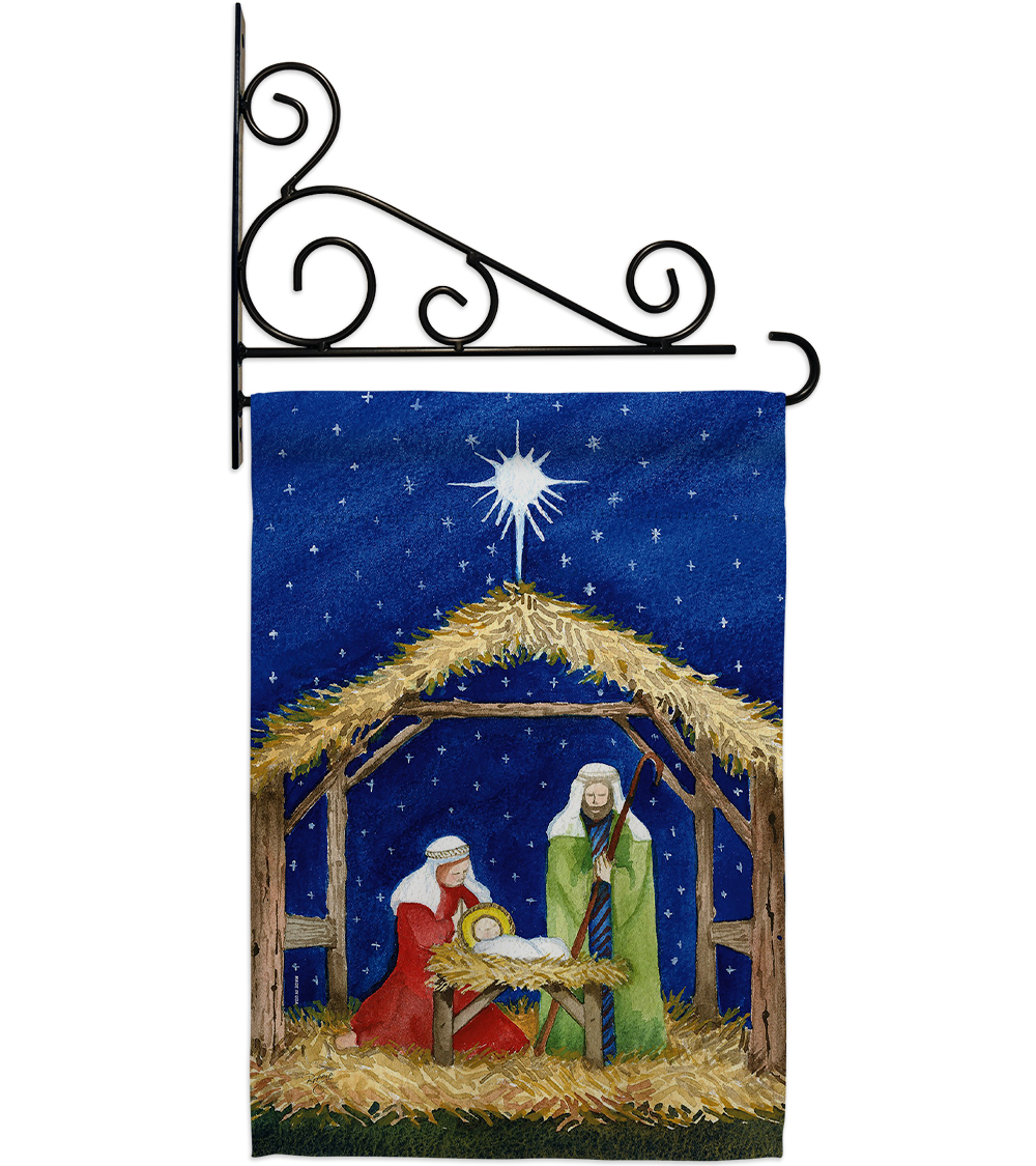 Nativity Of Jesus Garden Flag Set Winter