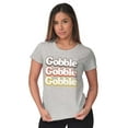 thumbnail image 3 of Gobble Gobble Thanksgiving Turkey Womens Fitted Plus Size Graphic Tee Brisco Brands 2X, 3 of 5