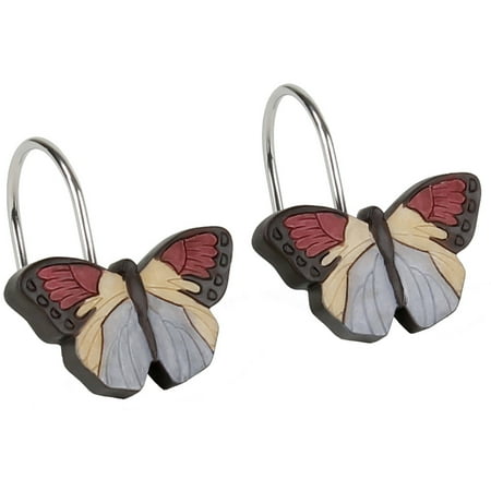 Mainstays Solace Butterfly Shower Curtain Hooks 12 Piece