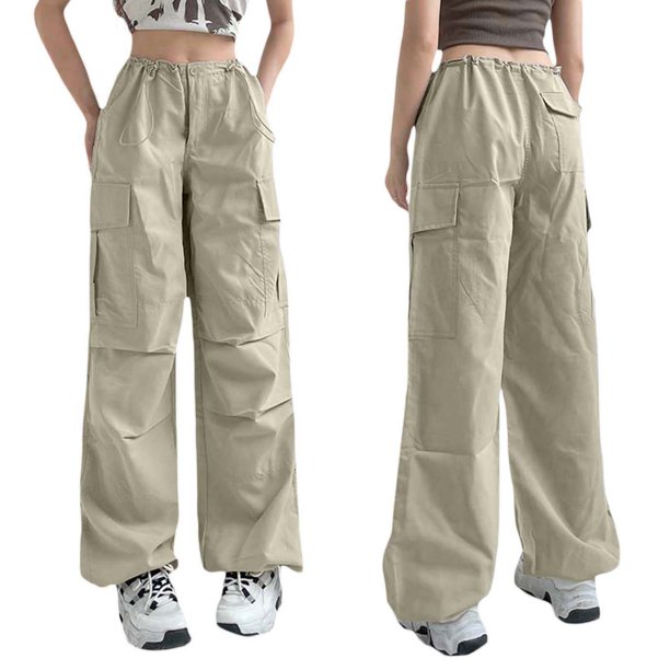 TRKIYQC Pantalones Cargo Largos para Mujer, Pantalones Rectos Transpirables Casuales Sueltos Grises TRKIYQC moda