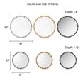 thumbnail image 6 of 27"D Round Hanging Beaded Mirror, Luxury Home Accent Mirror with Metal Frame and Large Bead Detail, Marlowe Spherical Vanity Mirror for Home Decoration, Entryway, Bedroom, Bathroom, Gold, 6 of 8