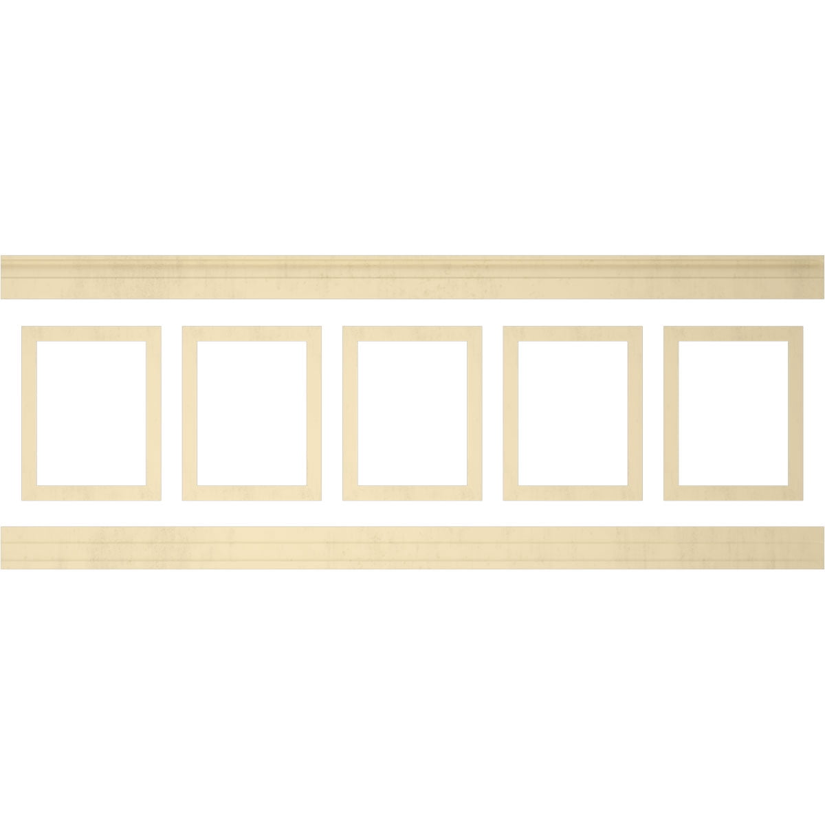 Ekena millwork 94 1/2"L (Adjustable 36"H to 40"H) Ashford Square Panel Traditional Wainscot Paneling Kit