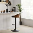 thumbnail image 3 of Bouclair Tabouret de Bar Réglable en Similicuir et Bois Noir avec Base en Métal, 3 of 10