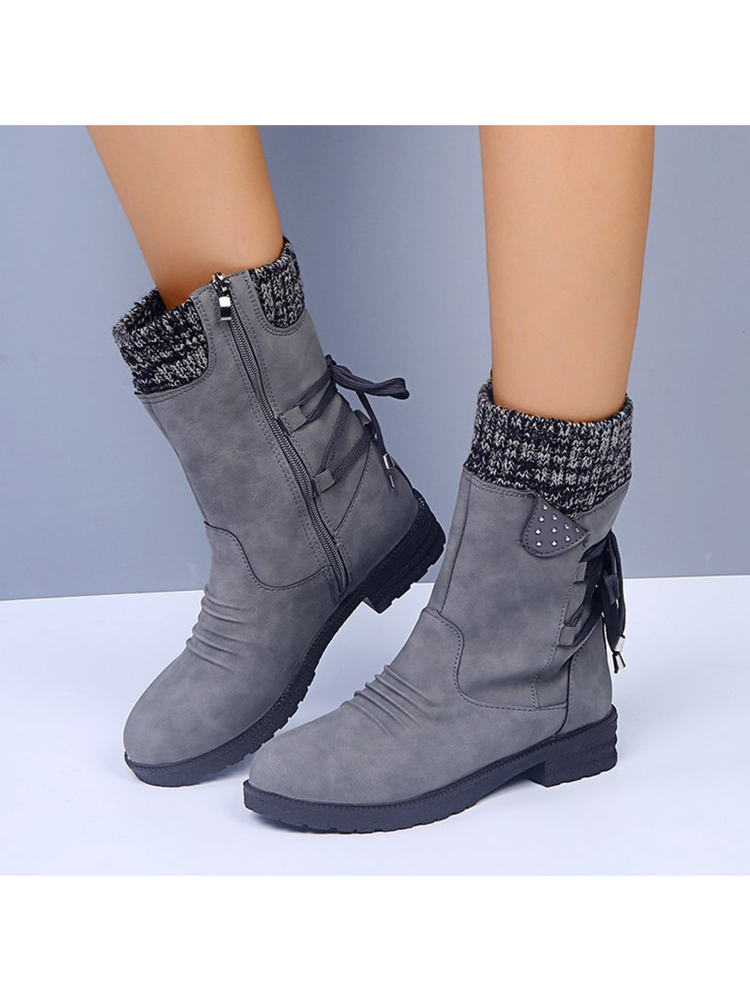 Details about   Hot Womens Snow Fur Furry Winter Warm Ankle/Mid calf Boots Casual Shoes Size New