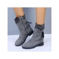 thumbnail image 3 of Audeban Ladies Womens Military Boots Army Combat Ankle Lace Up Flat Biker Zip US Size 4.5-11, 3 of 4
