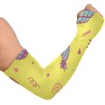 thumbnail image 2 of Manches Ananas Colortone Protection Solaire Manches Rafraîchissantes Manches de Soleil Unisexes en Soie Glacée avec Trou pour le Pouce pour Course Cyclisme Conduite Sports Extérieurs, 2 of 7
