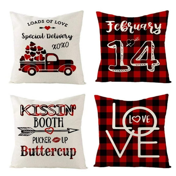 Valentine Pillow Covers | Set of 4 | 18x18 | Pillow Inserts not Included