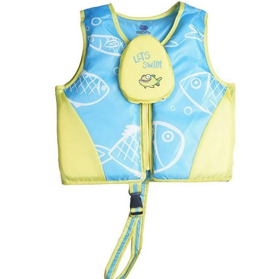Kids Cartoon Fish Printing Safety Swim Vest Float Jacket Bouyancy Swimwear Summer Water Sports Size Medium