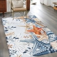 thumbnail image 3 of Ocean Starfish Washable Area Rugs 3'x5', Summer Watercolor Eucalyptus Leaves Shell Low Pile Throw Living Room Rug Non-Slip Sturdy Edge Binding Carpet for Indoor Entryway Bedside Kitchen, 3 of 9