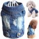 thumbnail image 1 of Dog Jean Jacket, Blue Puppy Denim Clothes, Lapel Vests Vintage Pet Coat Apparel, Cool Classic Cowboy Dog Shirts Outfits Costume for Small Medium Large, 1 of 4