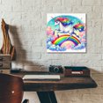 thumbnail image 5 of Epic Art 'Unicorn Over Rainbow' by Rey Klimt Acrylic Glass Wall Art, 12" x 12", 5 of 8