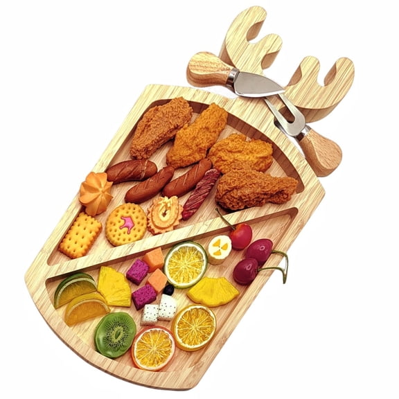 Christmas Charcuterie Board Set - Personalized Bamboo Cheese & Knife Set with Funny Tree Design, Unique Housewarming Gifts for Women