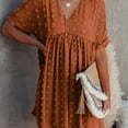 thumbnail image 4 of Summer Dresses for Women Solid Color Comfort Chiffon Dress T-Shirt, 4 of 7