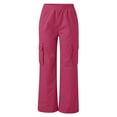 thumbnail image 4 of Gvdentm Women's Casual Scrub Pants Loose Pocket Wide Leg Pants Trousers for Women(Hot Pink,XL), 4 of 7