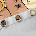 thumbnail image 4 of Homewish Cute Capynara Kapibara Curtains Pack of 2 (42x84 Each),Geometric Striped Line Curtains Blackout,Brown Beige Bedroom Curtains For Kids,Super Cozy Room Decor, 4 of 6