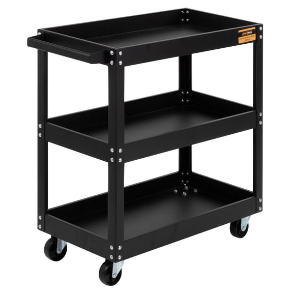 Carro De Servicio Multiusos De 3 Niveles Carga 120 kg Para Oficina Bar Cocina Color Negro Kingsman negro