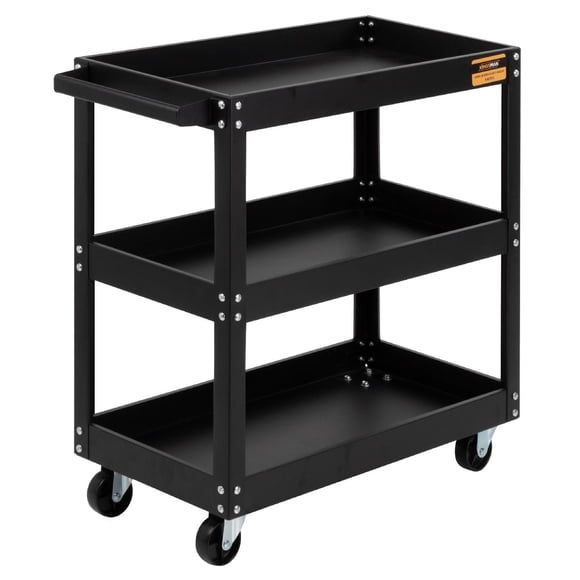 Carro De Servicio Multiusos De 3 Niveles Carga 120 kg Para Oficina Bar Cocina Color Negro Kingsman negro