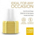 thumbnail image 4 of 4X Plastic Cup 9 Oz Hard Disposable Cup Plastic Wine Glass Party Wedding Wine Glass Transparent Plastic Cup -Gold Rim, 4 of 7