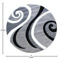 thumbnail image 5 of BizChair High Quality Hand Carved Area Rug Modern Contemporary Grey White Black (8 Feet X 8 Feet) Round, 5 of 7