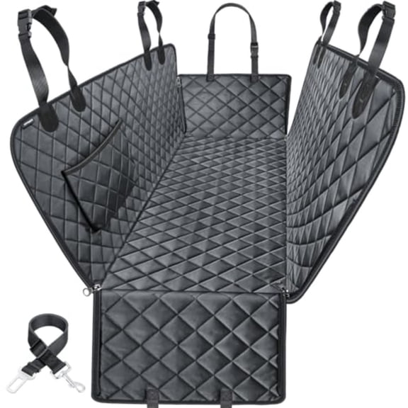 Dog Seat Cover 100% Waterproof Hammock 600D Heavy Duty Scratch Proof Nonslip Durable Soft Pet Back Seat Covers for Cars Trucks and SUVs
