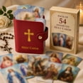 thumbnail image 3 of Genuine Leather Holy Card Holder with 54 Cards Religious Card Storage Organizer Wallet Case, 3 of 7