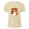 thumbnail image 3 of Landzoo Halloween Men'S Shirts Ghost Print Short Sleeve Crew Neck T-Shirt Party Loose Fit Men Tops Size L Beige, 3 of 4