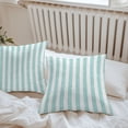thumbnail image 6 of Throw Pillow Covers 20x20 Inch Set of 2, Green Stripes Waterproof Outdoor Pillow Covers, Vintage Boho Lines Geometric Farmhouse Decorative Cushion Pillowcases for Couch, Sofa, Bed, Garden, Patio, 6 of 9