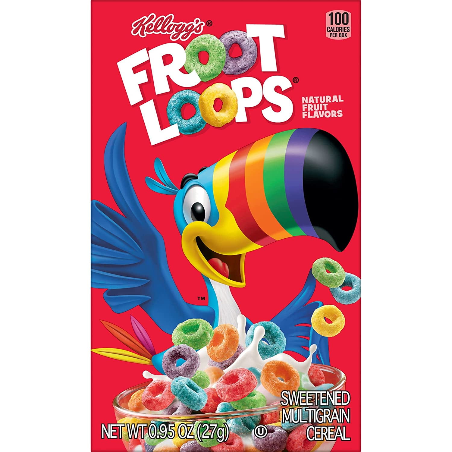 Kellogg's Froot Loops, Breakfast Cereal, Original, .95oz (70 Count)